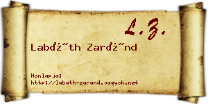 Labáth Zaránd névjegykártya
